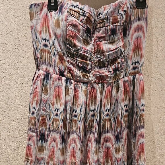 Charlotte Russe Aztec western Y2K Padded Boho mini hi low Cowgirl dress L - Picture 2 of 10